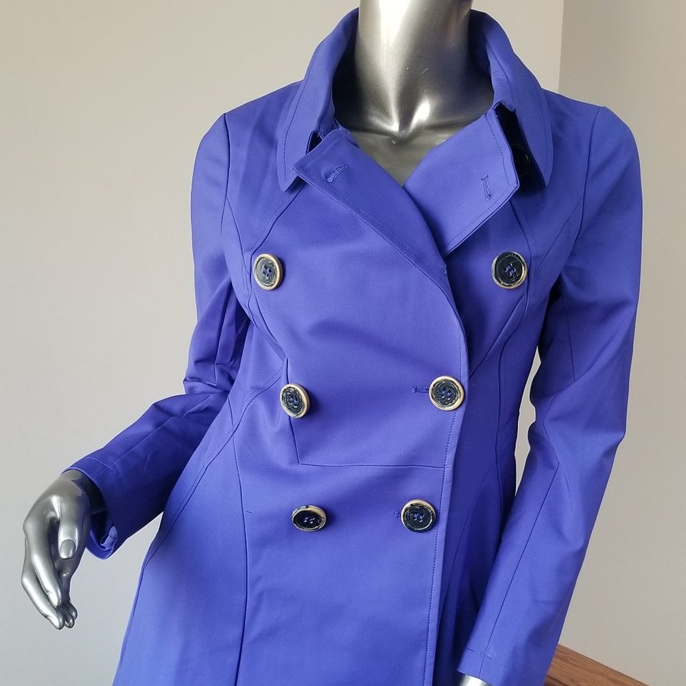 Blue trench coat